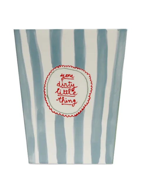 LAETITIA ROUGET striped 'your little dirty thing' decor White 23LRB09YDLTB