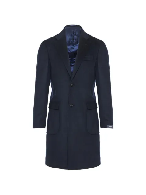 Barba single-breasted cashmere coat Blue CMANA38039