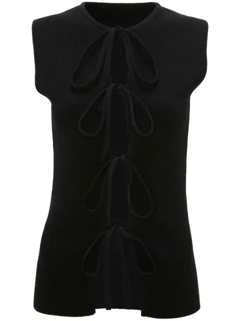 JW Anderson bow-tie ribbed tank top Black KW1140YN0327999