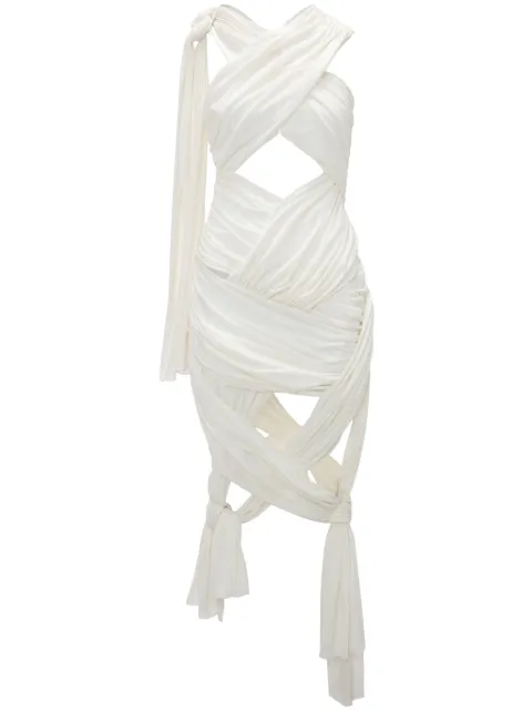 JW Anderson draped wrap midi dress White DR0438PG0843001