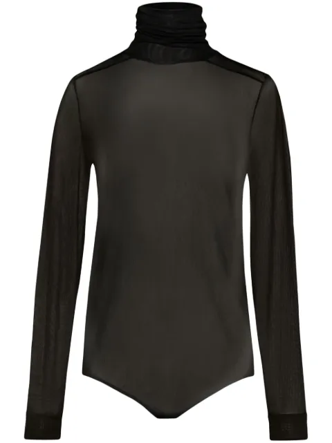 Maison Margiela four-stitch sheer bodysuit Black S51NA0098S24639