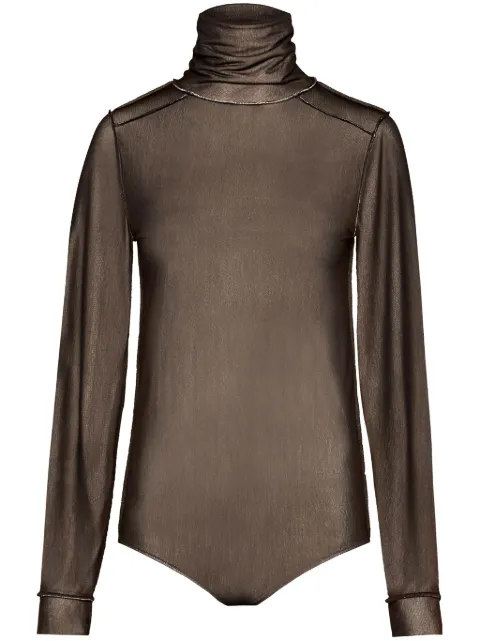 Maison Margiela sheer long-sleeve jersey bodysuit Black S51NA0099STJ398