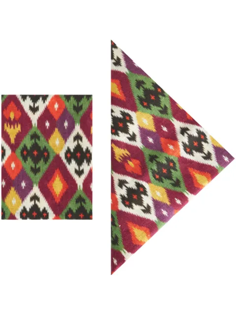 Cabana x Schumacher Diamond Ikat linen napkins (set of four) Red LNNPK02IKA1T9904