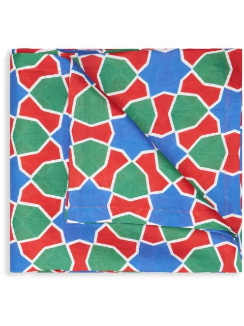 Cabana Tiles linen square tablecloth Red LNTCL02TIL1S0201