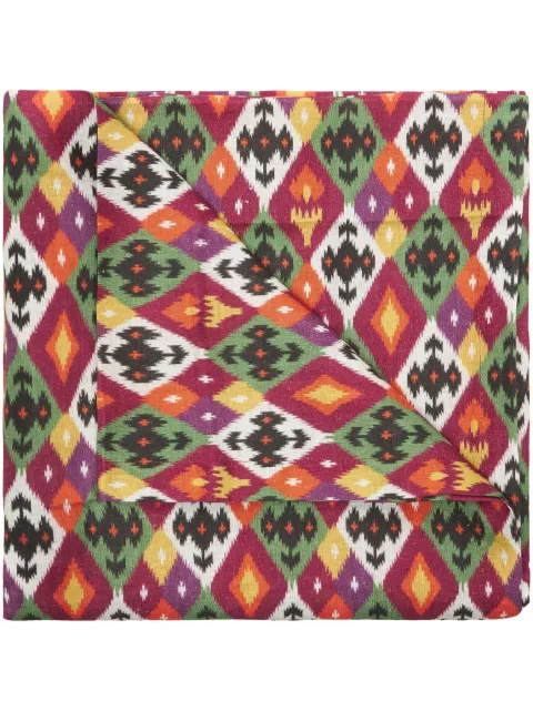 Cabana Diamond Ikat linen square tablecloth Red LNTCL02IKA1S0201