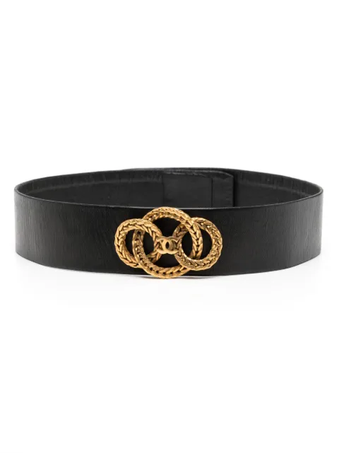 CHANEL Pre-Owned 1988 Haute Couture CC leather belt Black DPEN0221CHABELT1R