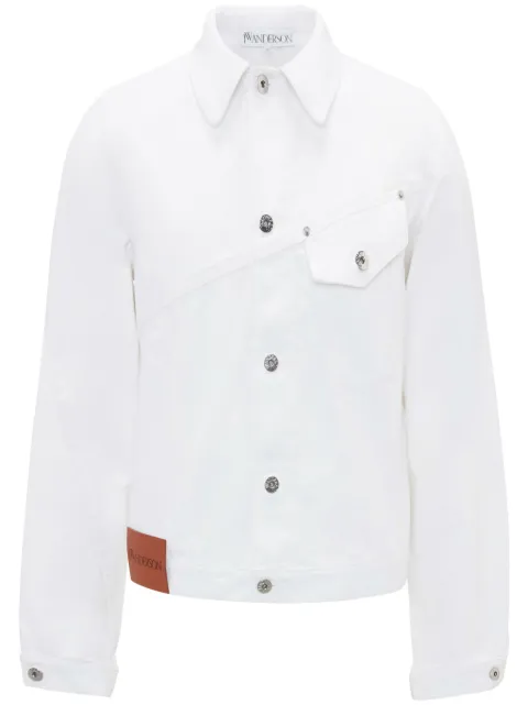 JW Anderson cropped twisted denim jacket White DJ0032PG0880001