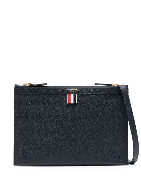 Thom Browne logo-print leather cross body bag Blue FAP311L00198