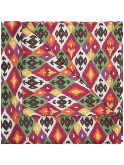 Cabana Diamond Ikat linen tablecloth (320cm x 170cm) Red LNTCL02IKA1R0201