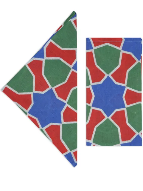 Cabana Tiles linen napkins (set of four) Blue LNNPK02TIL1T9904