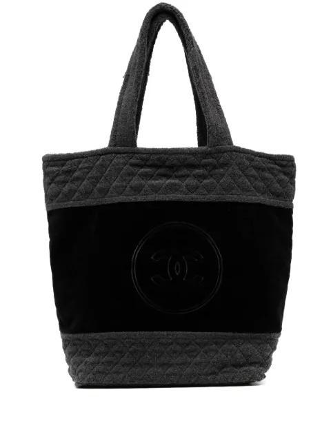 CHANEL Pre-Owned 2018 CC terry-cloth tote bag Black DPVC1120CHATOTE2R