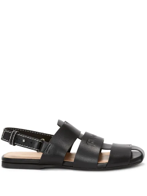JW Anderson logo-debossed leather fisherman sandals Black ANW42215A19530