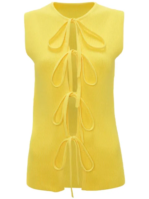 JW Anderson lace-up ribbed-knit top Yellow KW1140YN0327221