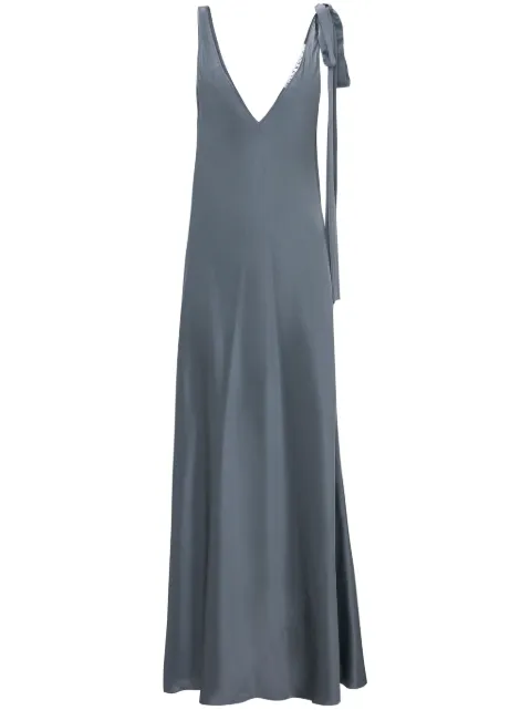 JW Anderson tie-fastening silk maxi dress Grey DR0425PG1554599