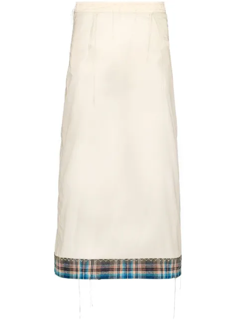 Maison Margiela x Pendleton checked-trim semi-sheer skirt White S51ME0013S54847
