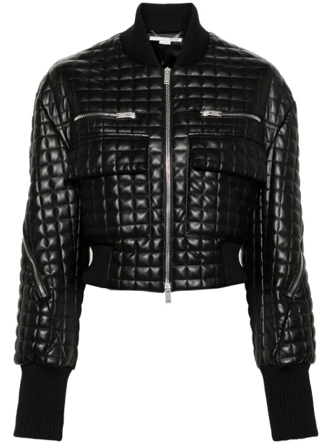 Stella McCartney zip-up quilted leather jacket Black 6800913BU393
