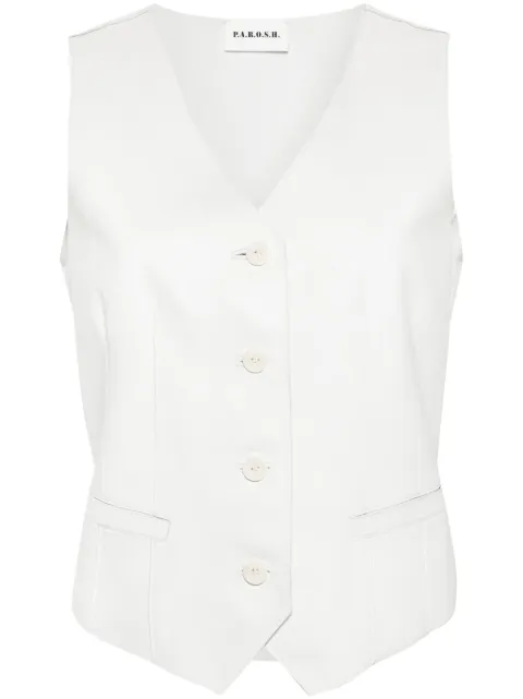 P.A.R.O.S.H. single-breasted leather waistcoat Grey MACIOCK24D410558