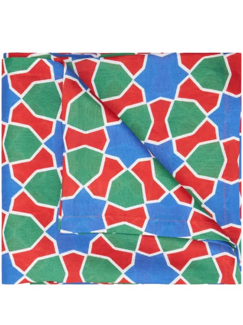 Cabana Tiles linen tablecloth (320cm x 170cm) Red LNTCL02TIL1R0201