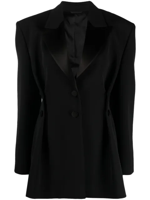 Givenchy pleated single-breasted wool blazer Black BW30H11527
