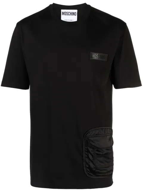 Moschino logo-appliqué cotton T-shirt Black J07242043