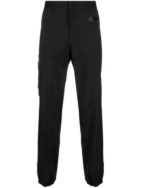 Moschino rubberised-logo tailored trousers Black J03562034