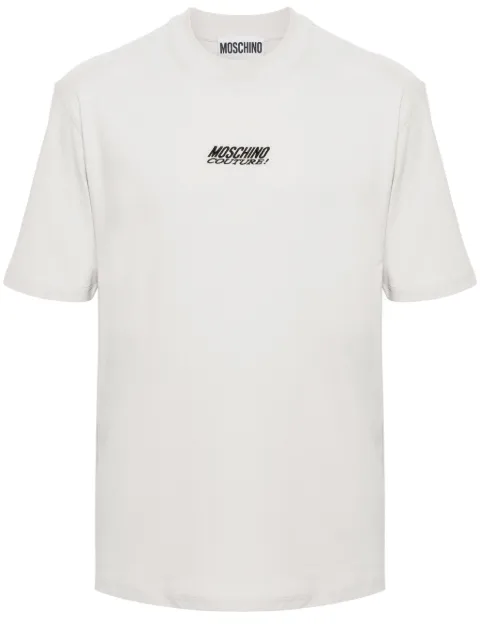 Moschino logo-print cotton T-shirt Grey A07172040