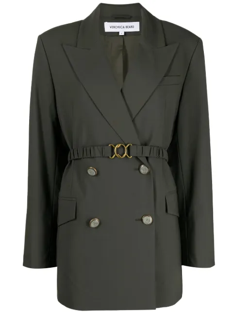 Veronica Beard Hutchinson double-breasted trench coat Green 2308SU5610522