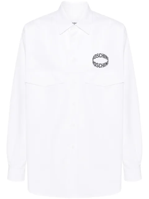Moschino logo-print cotton shirt White A02272035