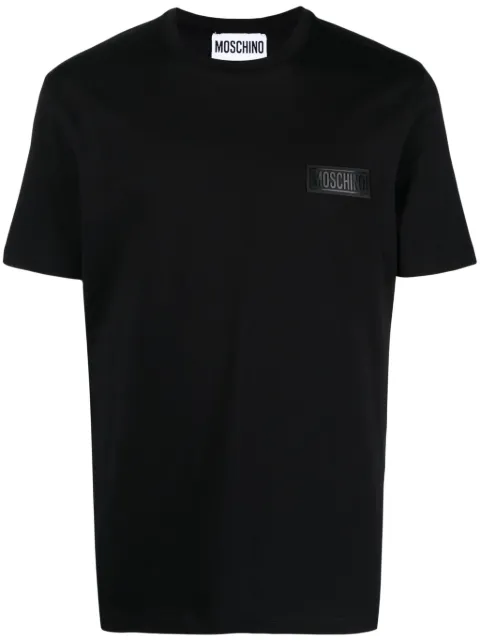 Moschino logo-appliqué cotton T-shirt Black A07322041