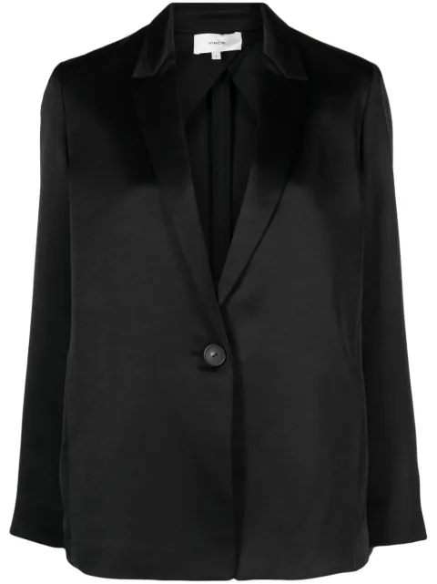 Vince single-breasted satin blazer Black V995591552