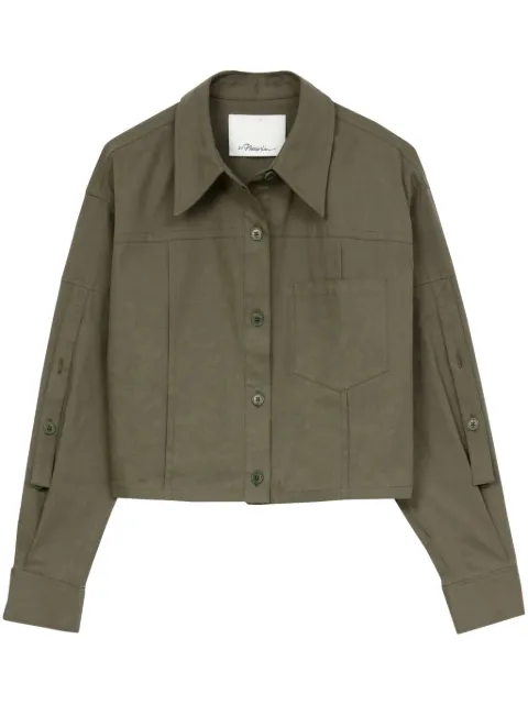 3.1 Phillip Lim long-sleeve cropped shirt Green E24120074COU