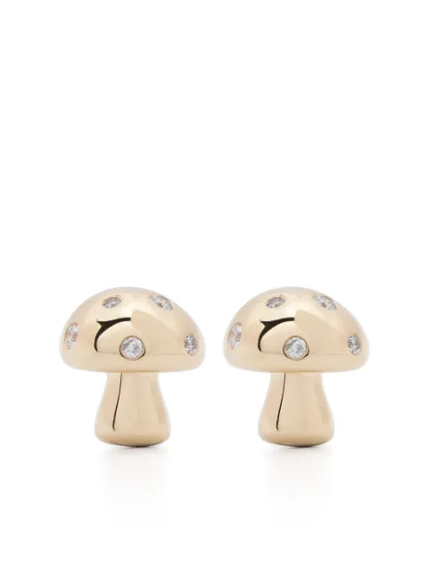 Adina Reyter 14CT yellow gold Enchanted Mushroom diamond stud earrings Gold E1190ECEY14