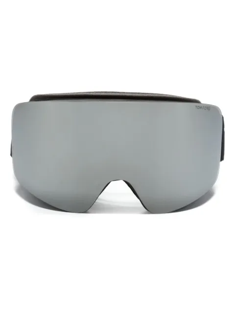 TOM FORD Eyewear logo-band mirrored-lenses ski goggles Black FT1124