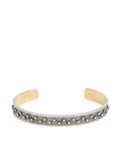 Maison Margiela Star-pattern textured cuff bracelet Silver SM1UY0083P6476
