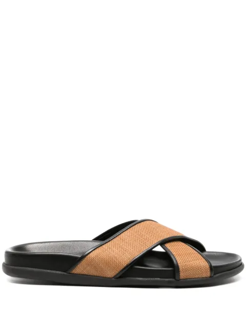 Ancient Greek Sandals Thais flat leather sandals Black THAISFOOTBEDNAPPARAFFIA