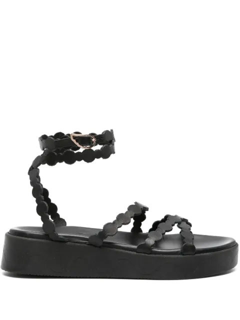 Ancient Greek Sandals Aspis flatform leather sandals Black ASPISVACHETTA