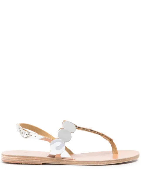 Ancient Greek Sandals Ilios leather sandals Silver ILIOSMIRRORLEATHER