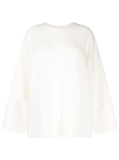 b+ab crew-neck brushed-effect jumper Neutrals 3W382AS
