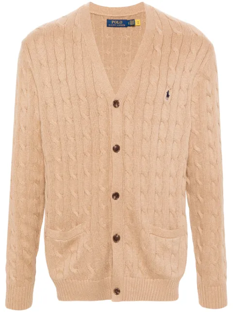 Polo Ralph Lauren cable-knit cotton cardigan Brown 710890548006