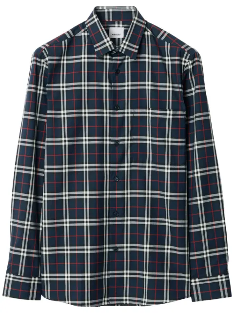 Burberry Simpson checked cotton shirt Black 8073220