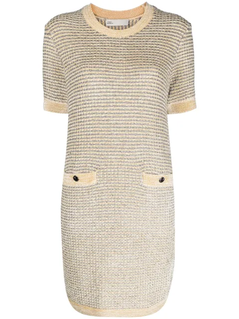 Tory Burch velvet striped midi dress Yellow 157036