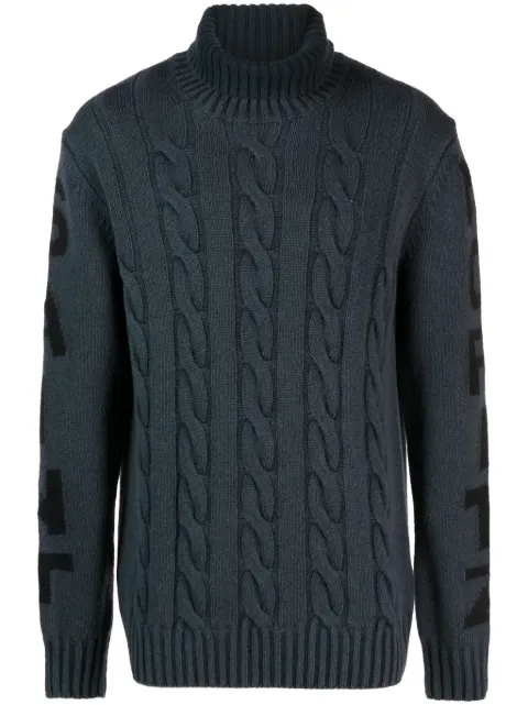 MC2 Saint Barth logo-jacquard fisherman's-knit jumper Black FIS00011574E