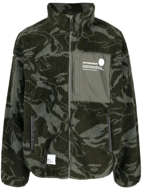 AAPE BY *A BATHING APE® camouflage-print fleece jacket Green ASWA316XXL