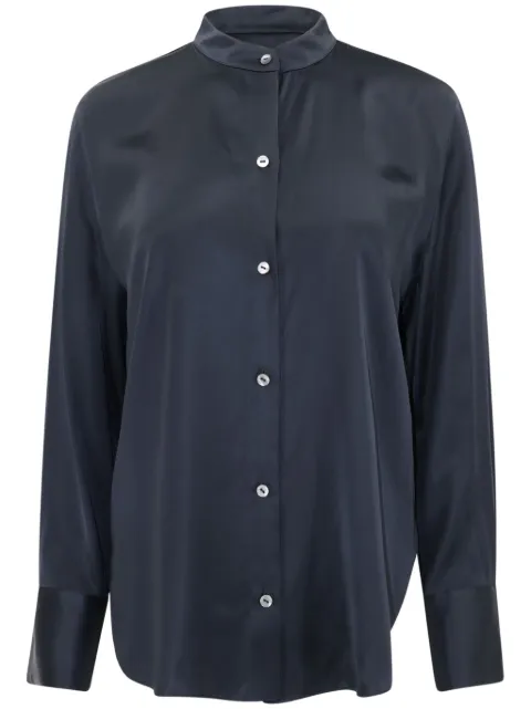 Vince band-collar satin shirt Blue V010512750