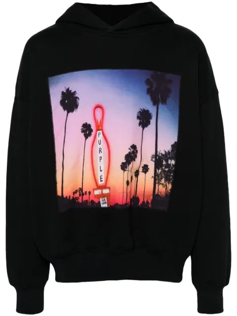 Purple Brand x Blue Sky graphic-print hoodie Black P494PBCS824