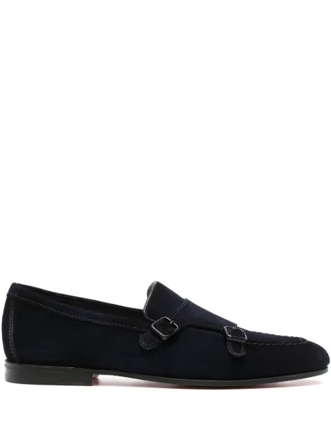Santoni suede monk shoes Blue MCNC18003SA4SEGSU79
