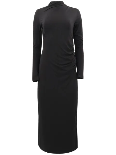 Vince ruched-detail flared midi dress Black V990784399