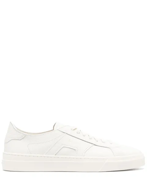 Santoni logo-print leather sneakers White MBGT21967PNNTSIW098
