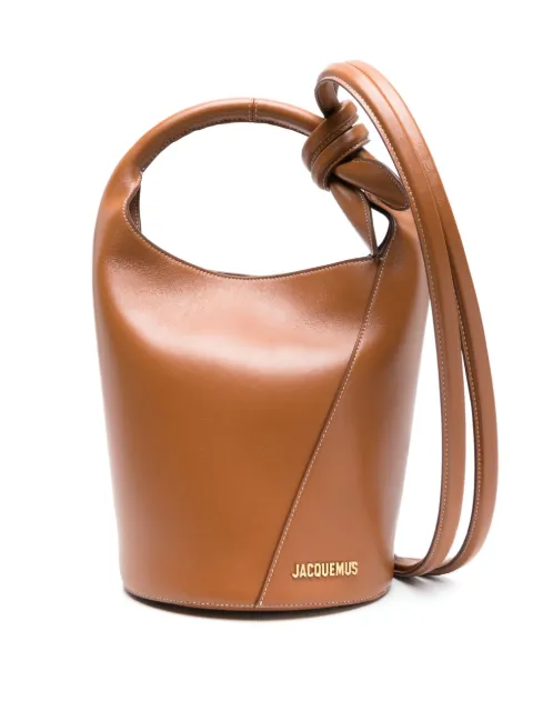 Jacquemus Le Petit Tourni leather bucket bag Brown 245BA3663173811