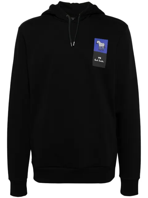 PS Paul Smith logo-print organic cotton hoodie Black M2R694RMP4542